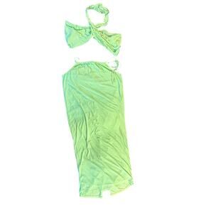 NWT Womans fashion nova lime green unstoppable cut out maxi skirt set plus 1X